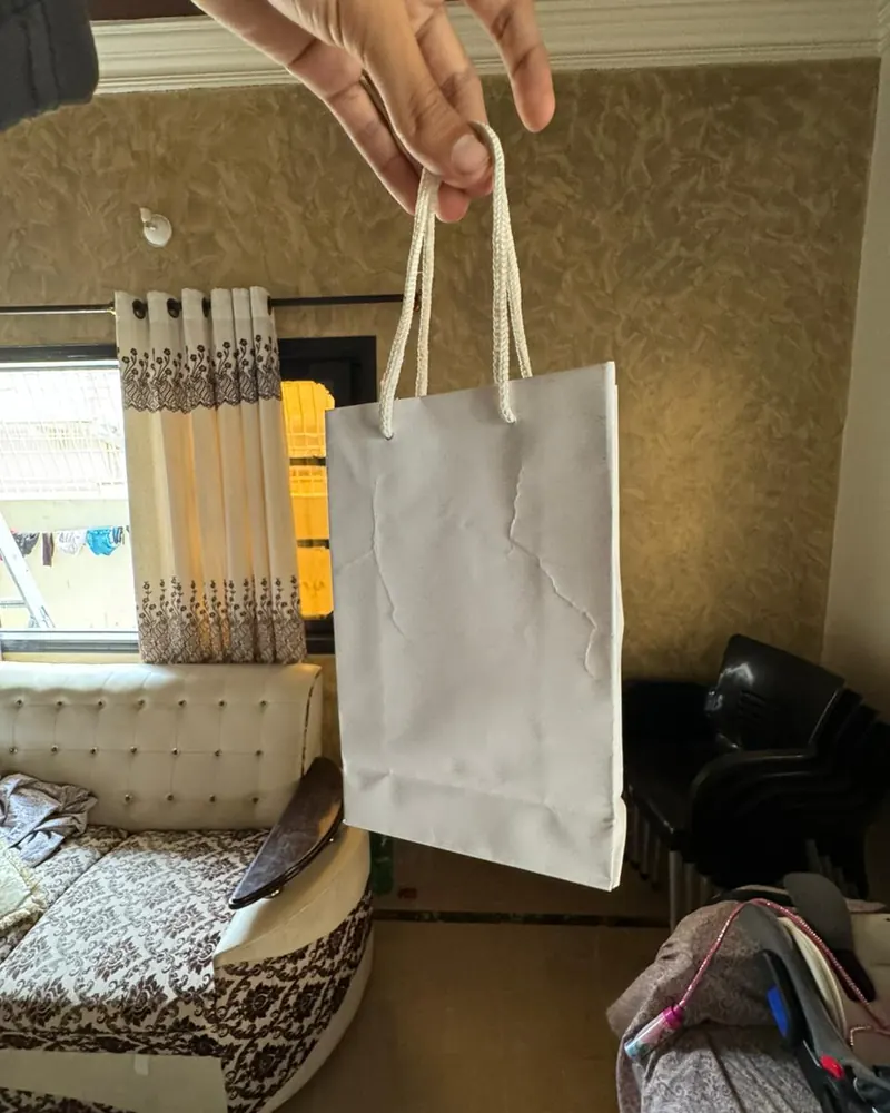 Kraft paper gift bag with rope handles, custom printed in Karachi